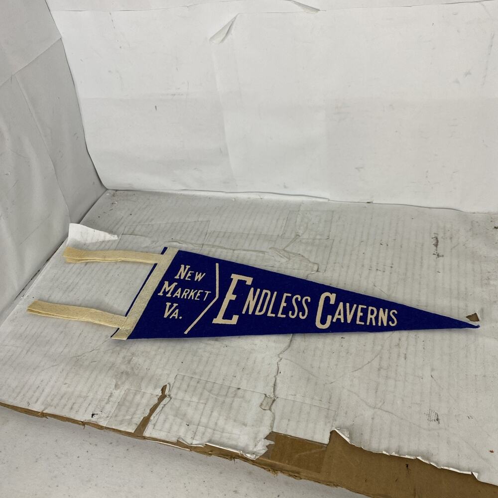 Vintage Endless Caverns New Market Virginia Travel Souvenir Pennant 12”